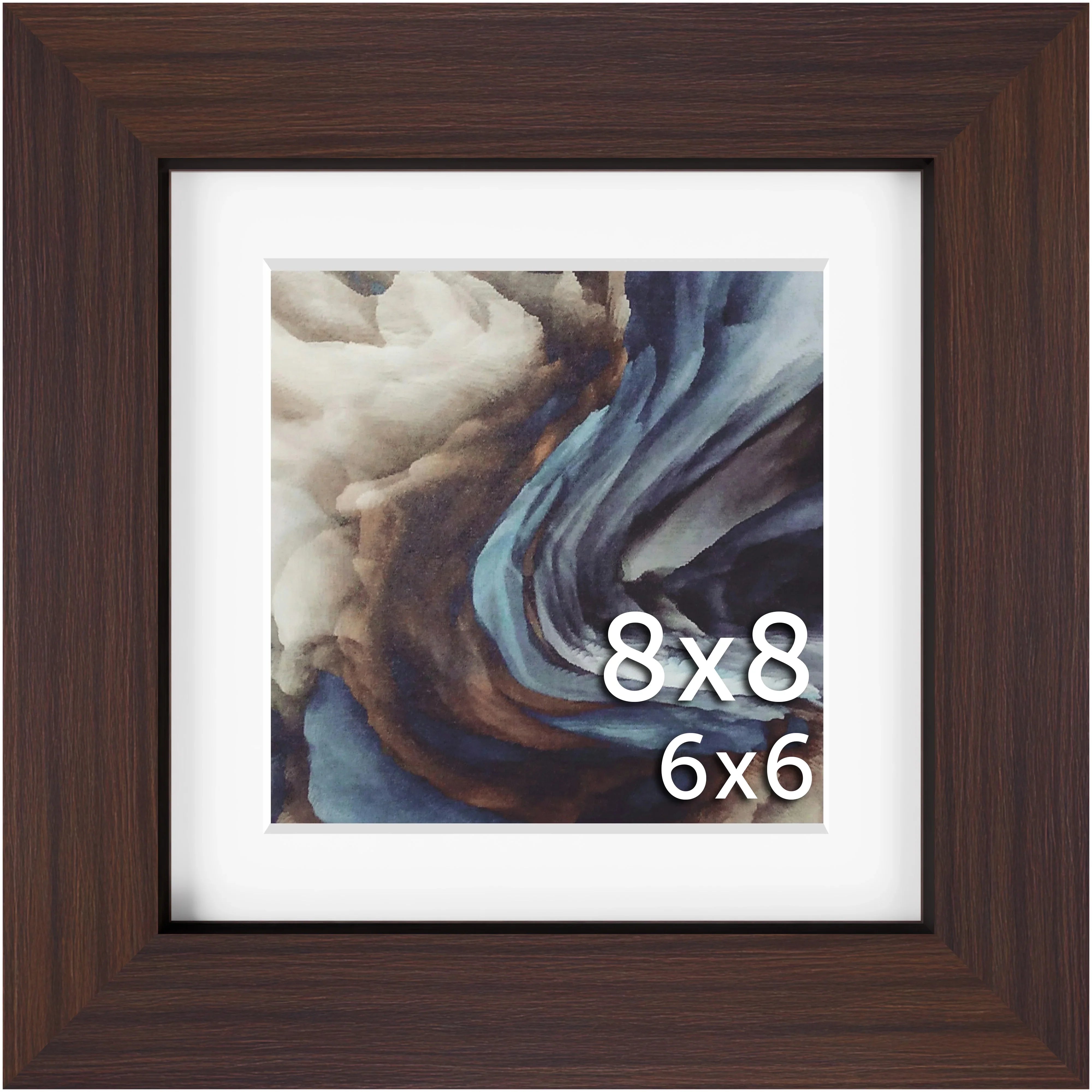8x8 Matted Wood Frame - Signature Glass