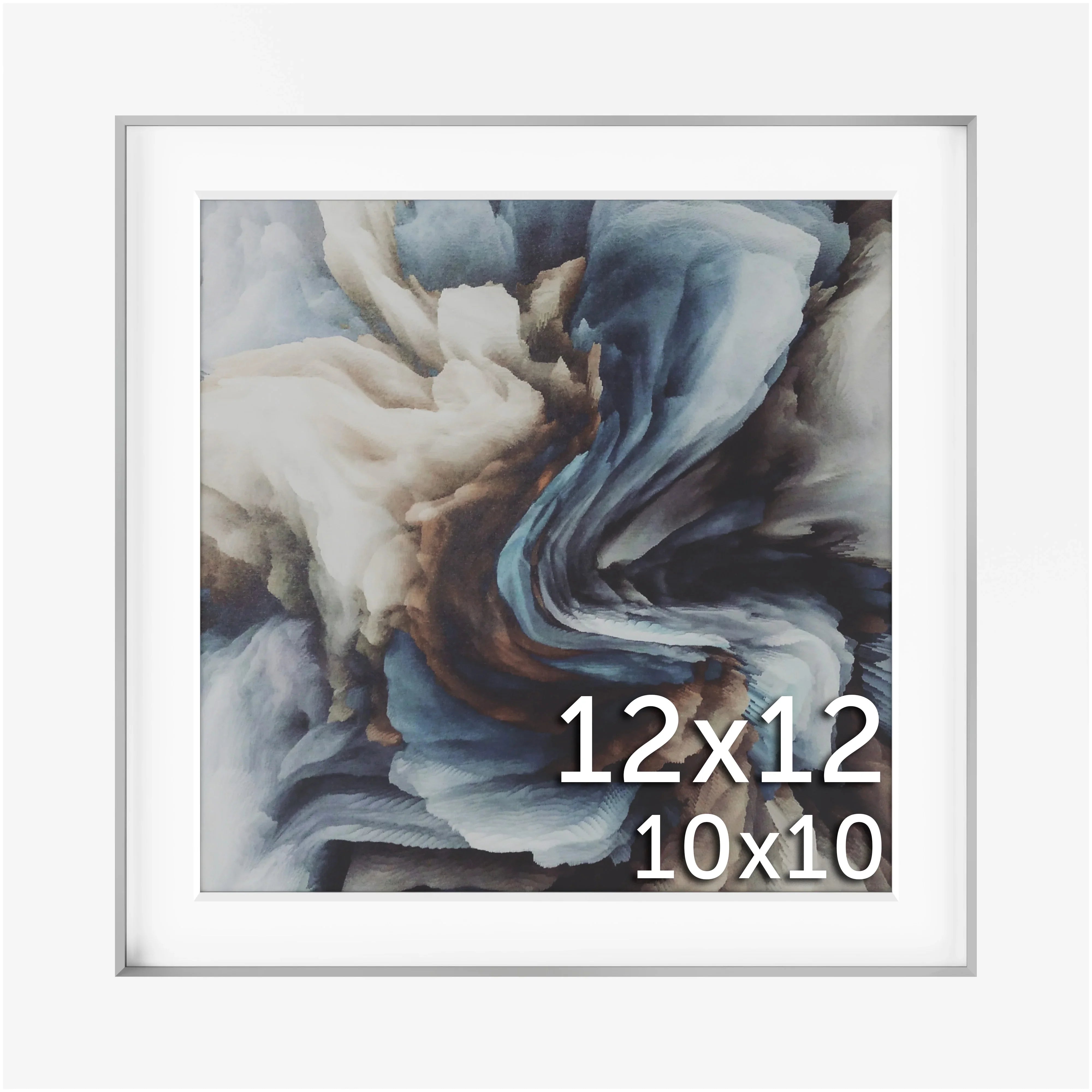 12x12 Wood Frame Matted to 10x10 - Glass