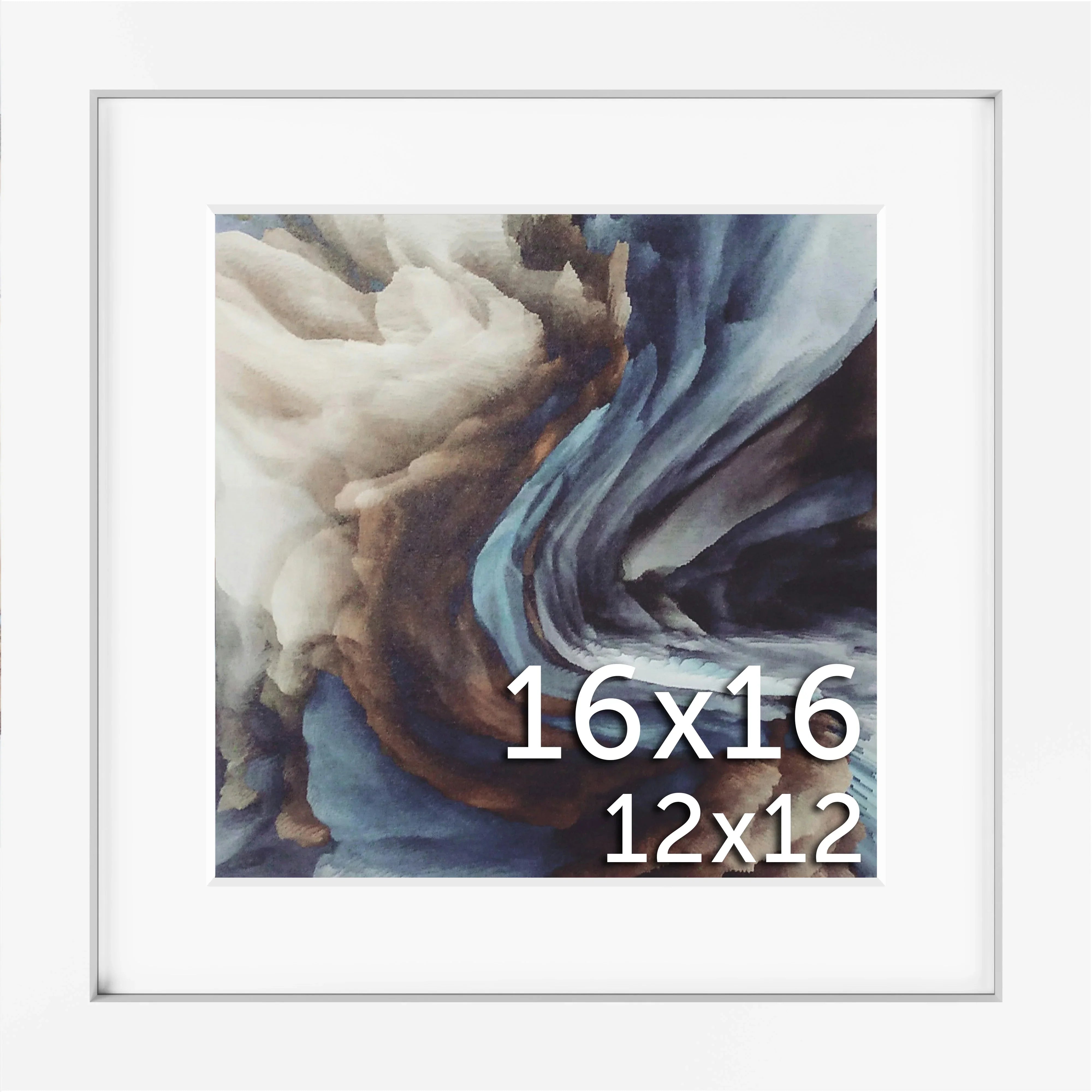 16x16 Matted Wood Frame - Signature Glass