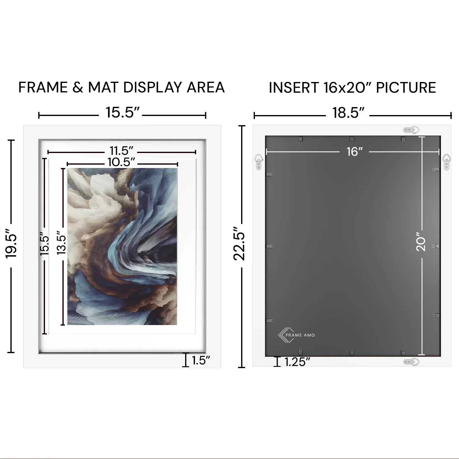 16x20 Multi-Mat Wood Frame - Signature Glass
