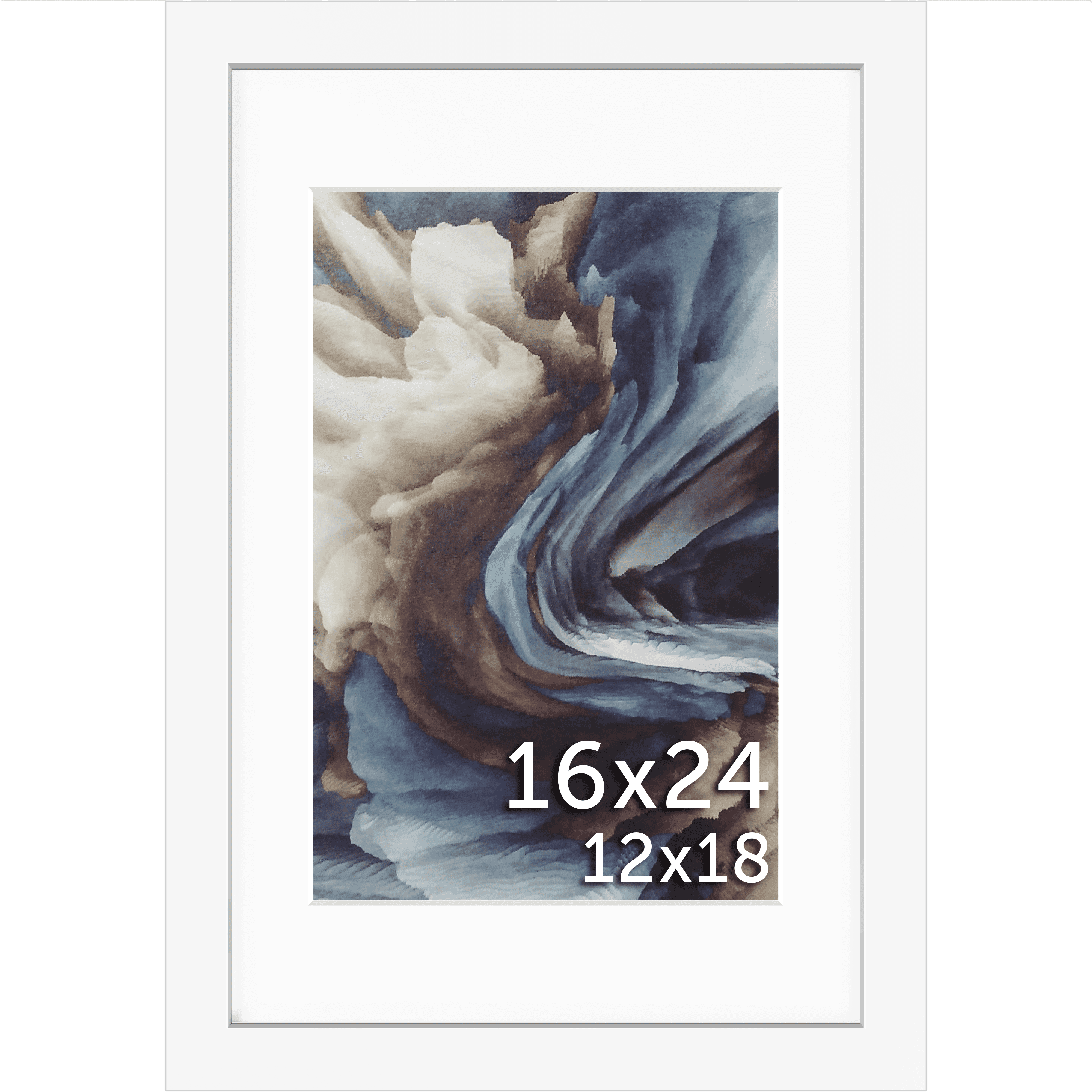 16x24 Matted Wood Frame - Signature Glass