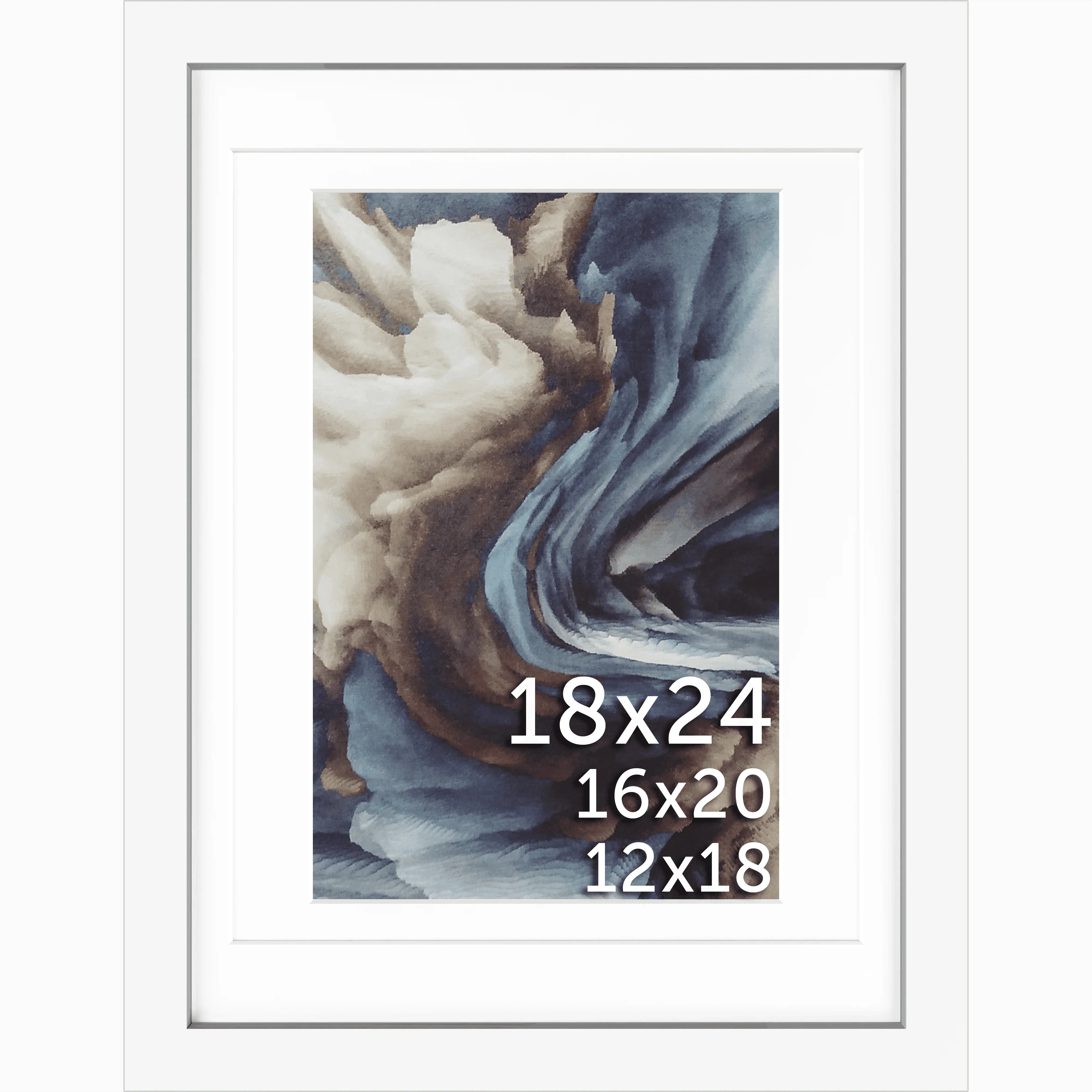 18x24 Wood Frame Double Matted to 16x20 and 12x18 - Glass