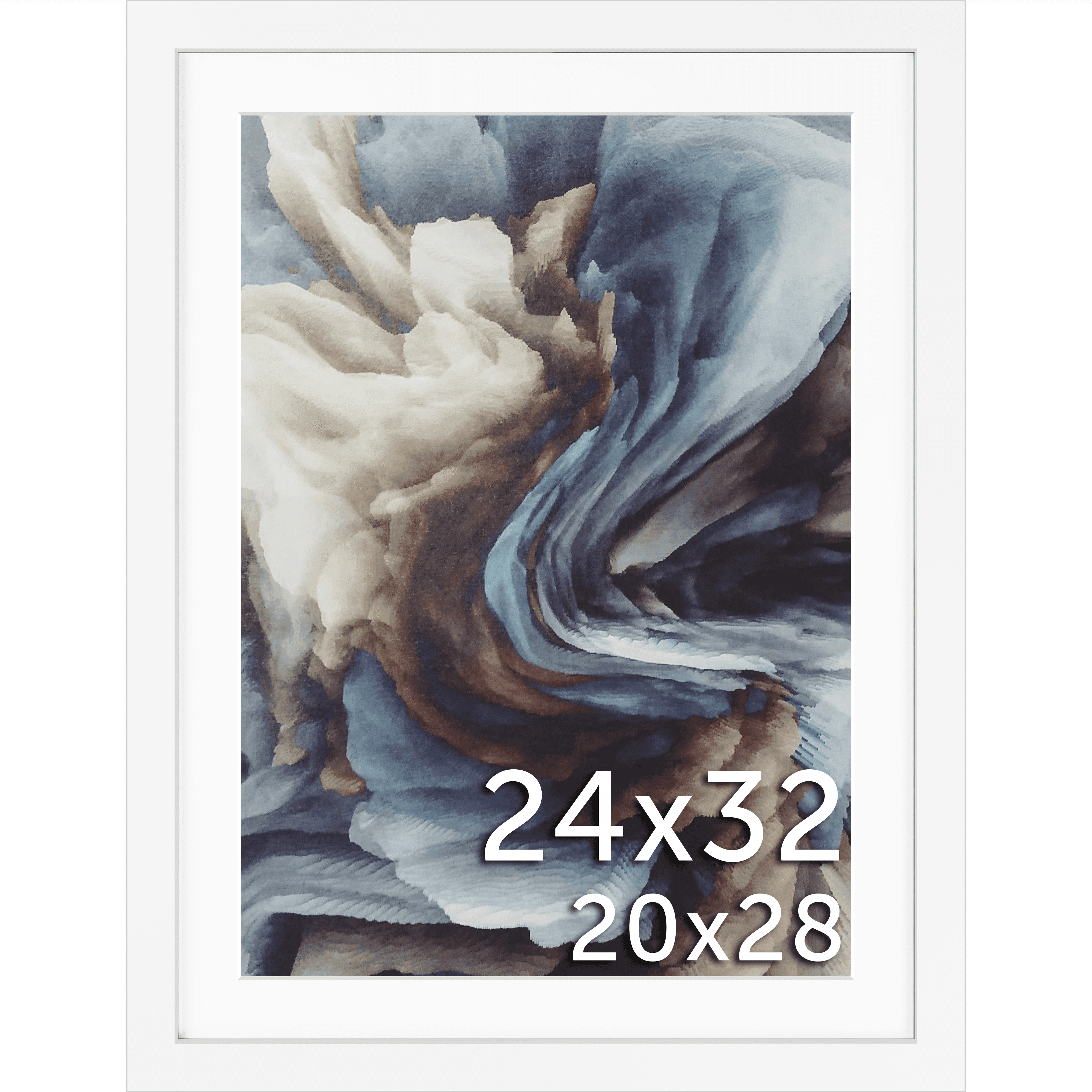 24x32 Matted Wood Frame - Signature Glass