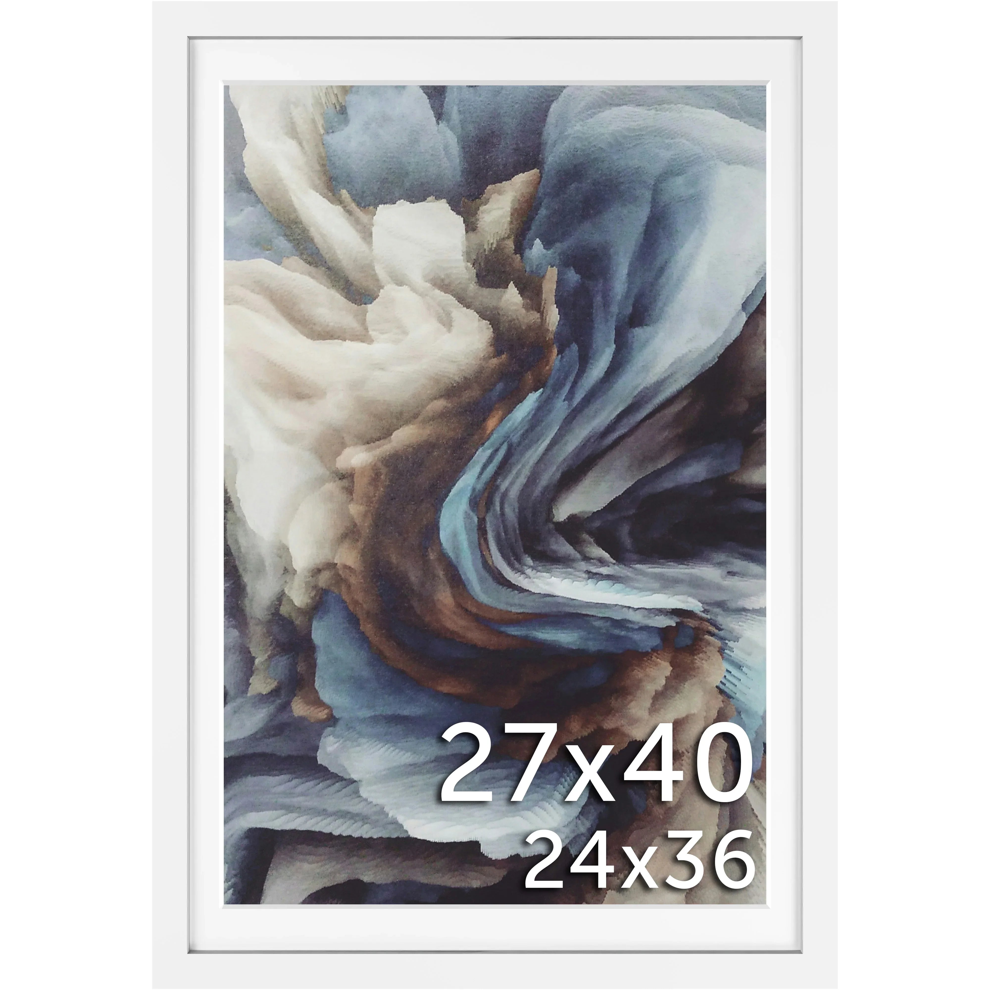 27x40 Matted Wood Frame - Signature Glass