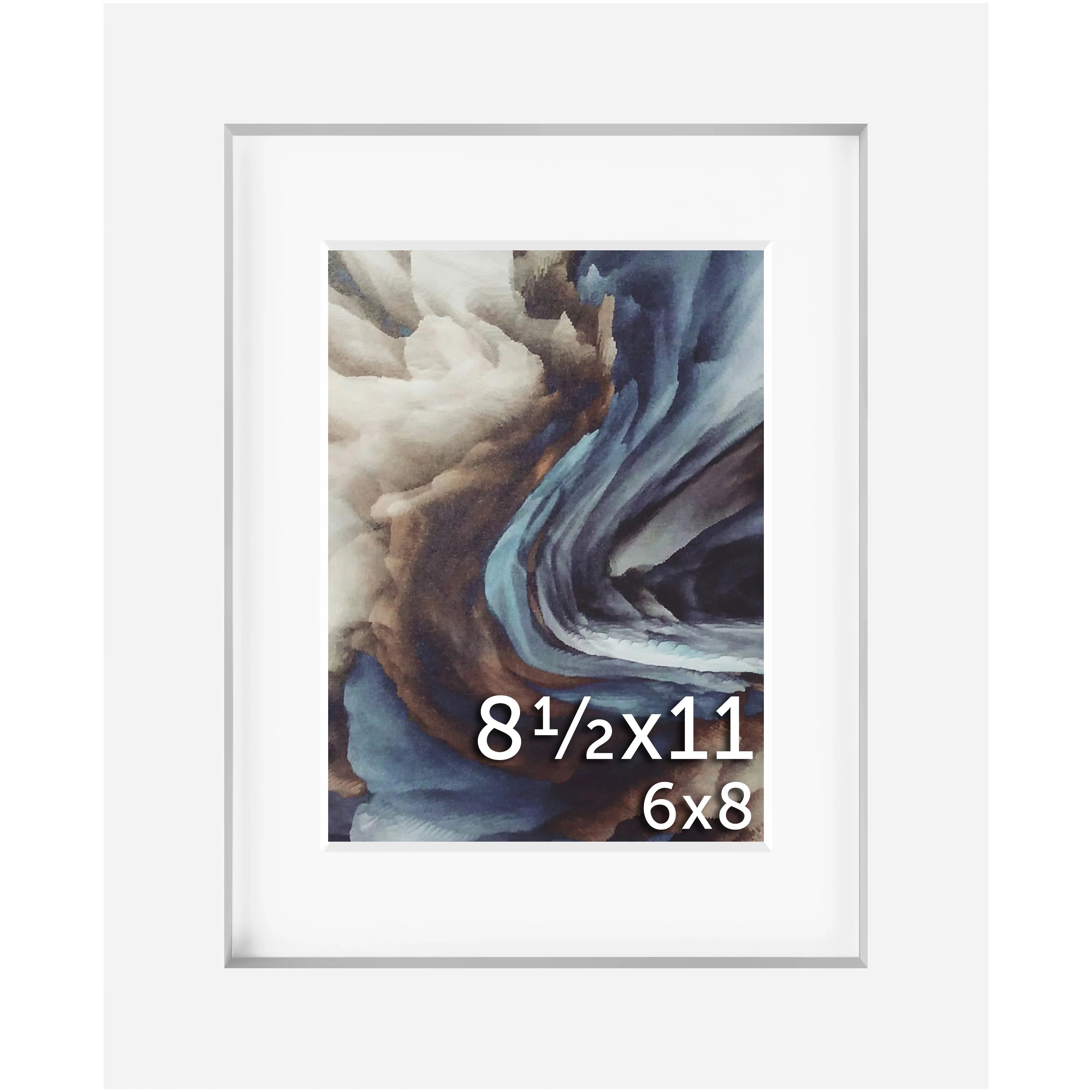 8.5x11 Matted Wood Frame - Signature Glass