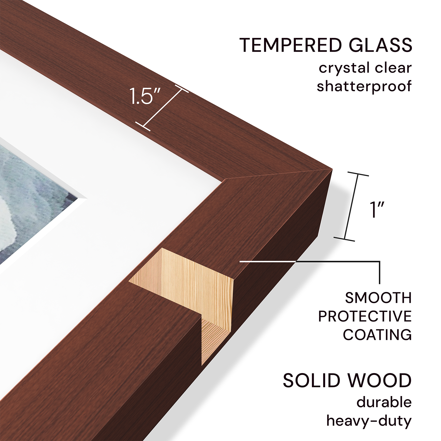 24x36 Multi-Mat Wood Frame - Signature Glass