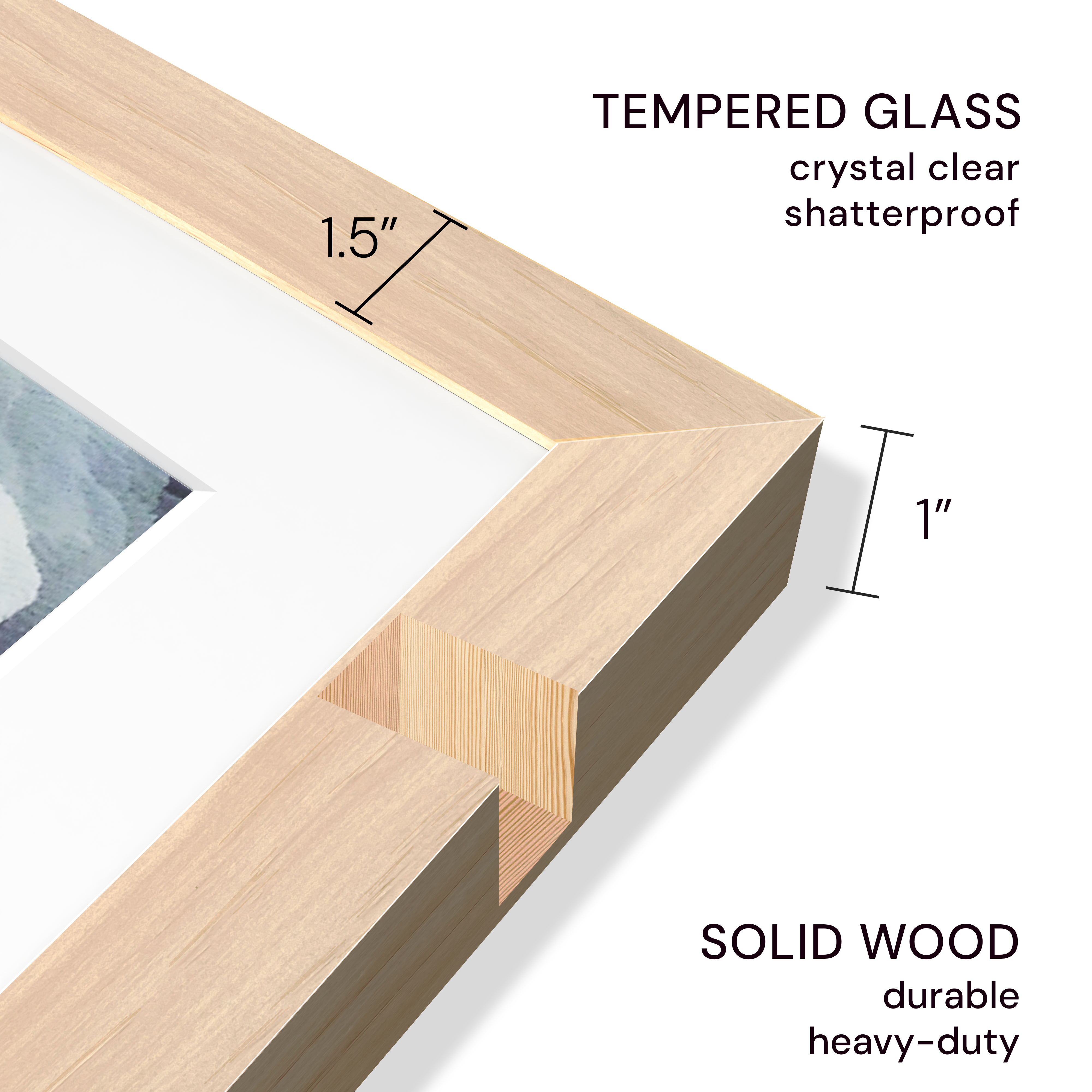 24x30 Wood Frame Matted to 18x24 - Glass