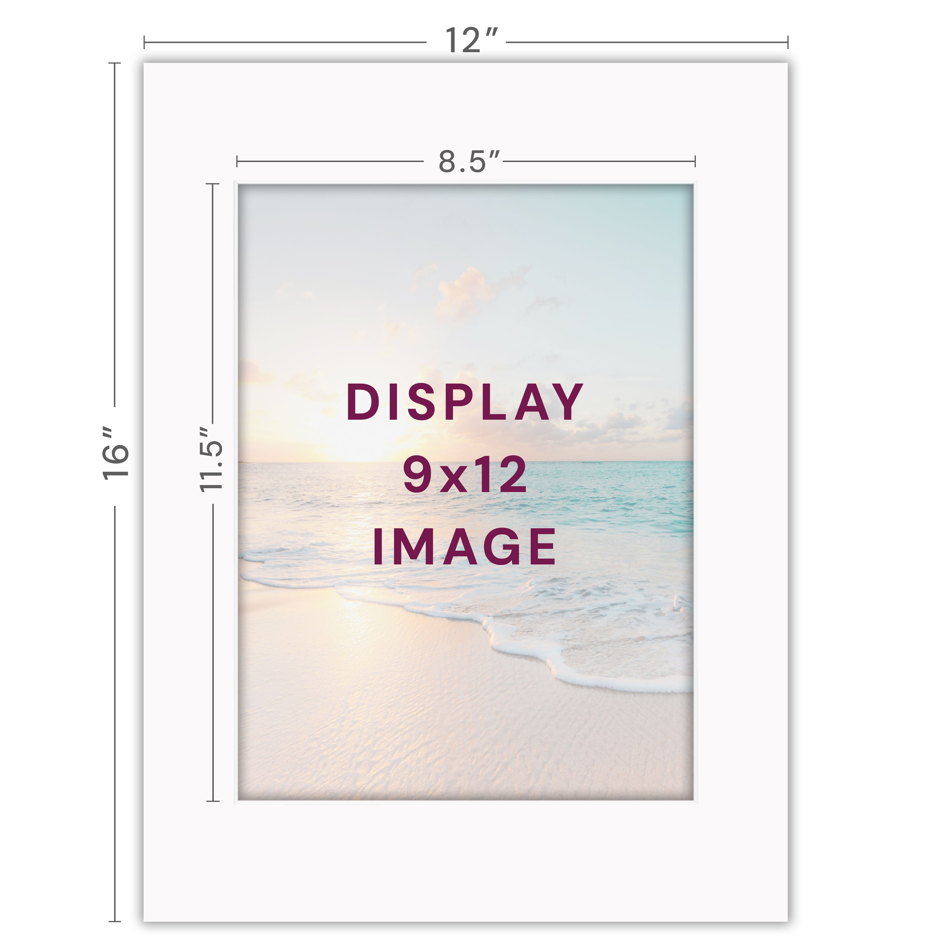White Mats For Picture Frame - 12x16