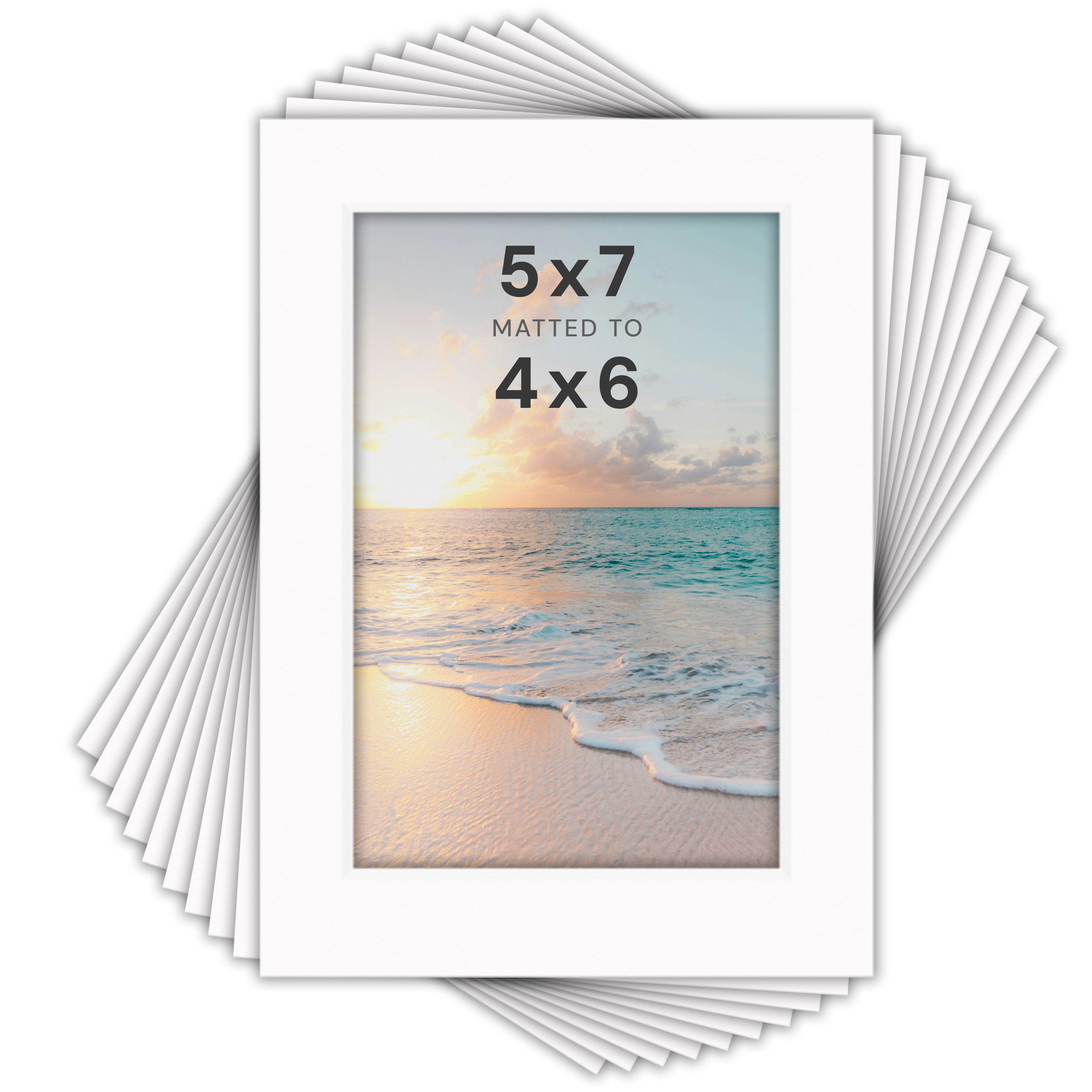 White Mats For Picture Frame - 5x7