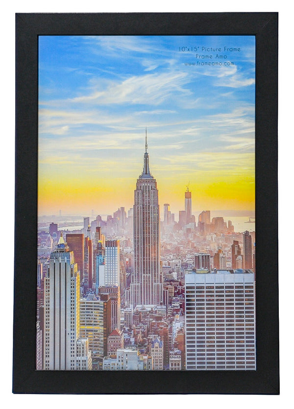 10x15 Black Modern Picture or Poster Frame, 1 inch Wide Border, Acrylic Front
