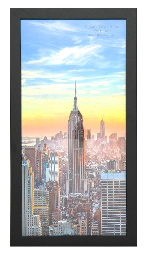 10x20 Black Modern Picture or Poster Frame, 1 inch Wide Border, Acrylic Front