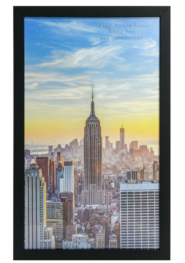 13x22 Modern Picture or Poster Frame, 1 inch Wide Border, Acrylic Front