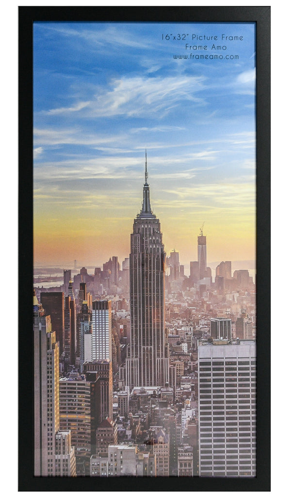 16x32 Modern Picture or Poster Frame, 1 inch Wide Border, Acrylic Front