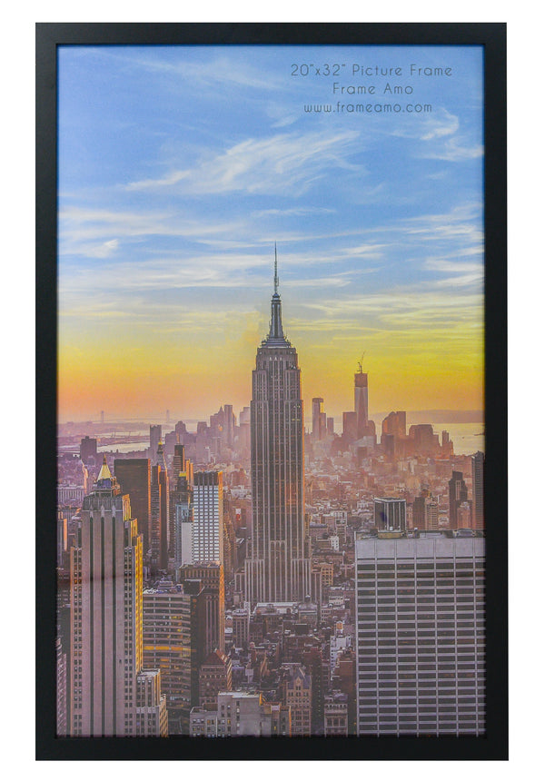 20x32 Modern Picture or Poster Frame, 1 inch Wide Border, Acrylic Front