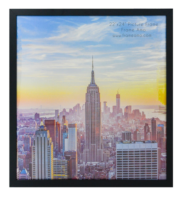 22x24 Modern Picture or Poster Frame, 1 inch Wide Border, Acrylic Front