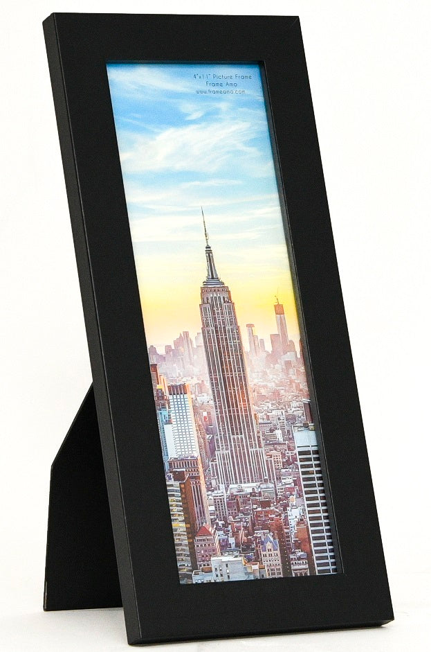 4x11 Modern Black Picture Frame, 1 inch Border