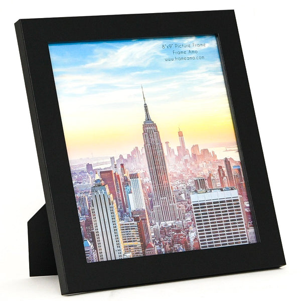 8x9 Modern Picture Frame, 1 inch Border, Glass Front, for Wall or Table