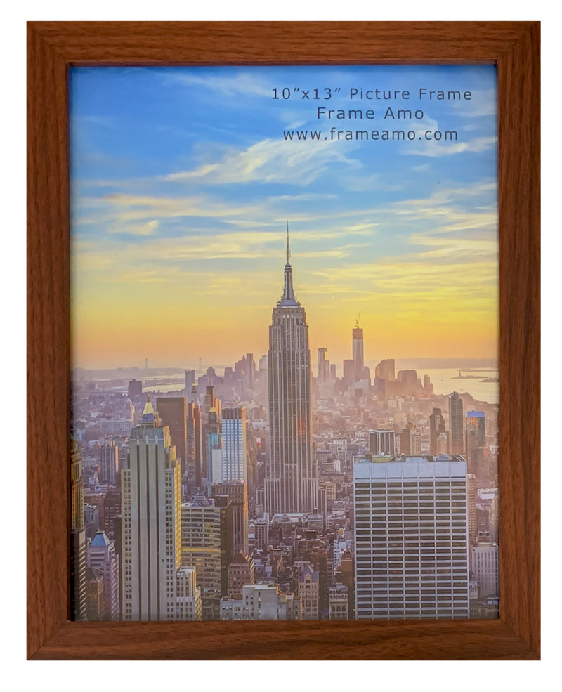 10x13 Modern Picture Frame, 1 inch Border, Glass Front, for Wall or Table