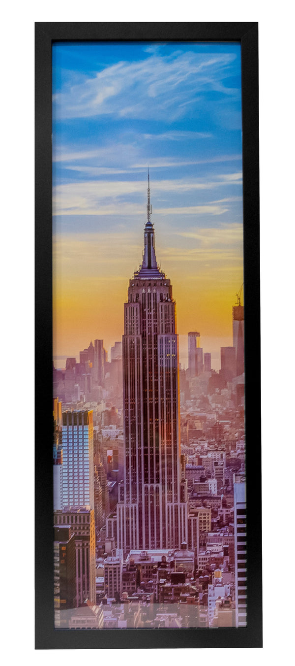 9x27 Black Modern Picture or Poster Frame, 1 inch Wide Border, Acrylic Front