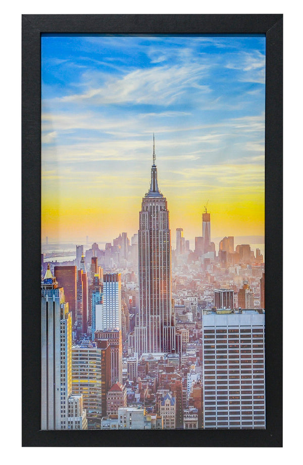 9x17 Black Modern Picture or Poster Frame, 1 inch Wide Border, Acrylic Front