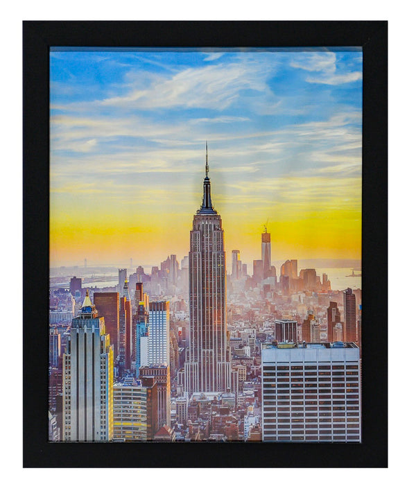 12x15 Black Modern Picture or Poster Frame, 1 inch Wide Border, Acrylic Front