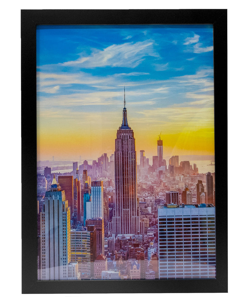 12x17 Black Modern Picture or Poster Frame, 1 inch Wide Border, Acrylic Front