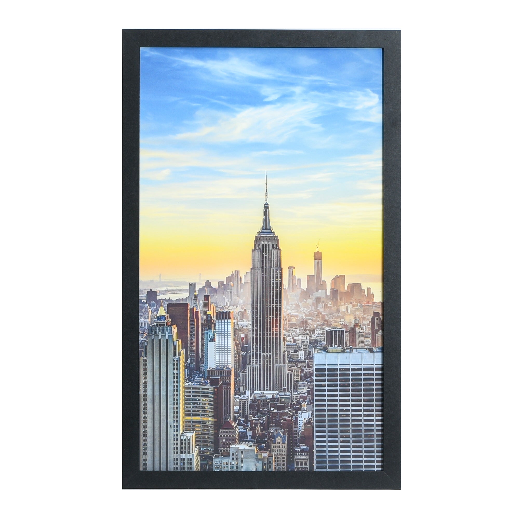 15x24 Black Modern Picture or Poster Frame, 1 inch Wide Border, Acrylic Front