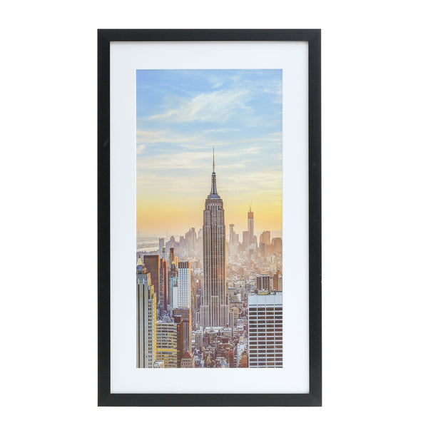 16x28-12x24 Modern Picture Frame, with White Mat, 1 inch Wide Border, Acrylic Front