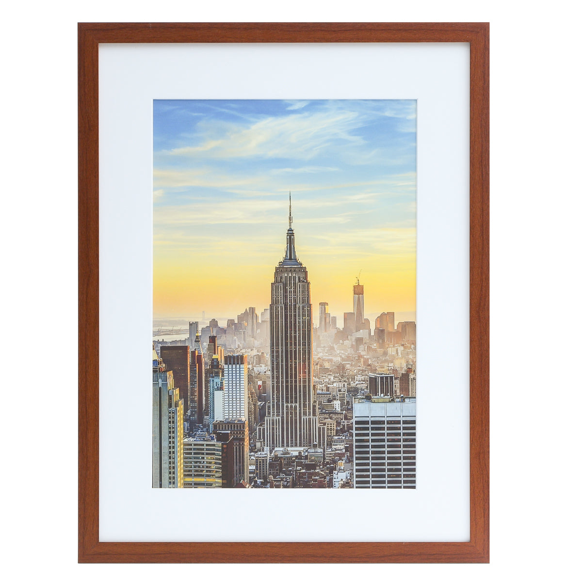 18x24-13x19 Modern Picture Frame, with White Mat, 1 inch Wide Border, Acrylic Front