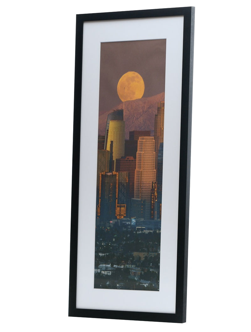 18x42-12x36 Poster Frame with 11.5x35.5 White Mat Opening, 1.25 inch Wide and 1 inch Thick Border, Acrylic Front