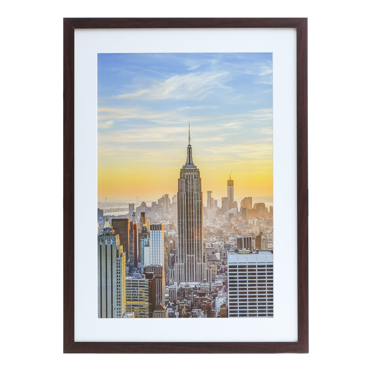 20x28-16x24 Modern Picture Frame, with White Mat, 1 inch Wide Border, Acrylic Front