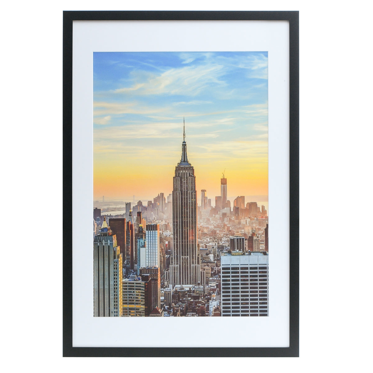 24x36-20x30 Modern Picture Frame, with White Mat, 1 inch Wide Border, Acrylic Front