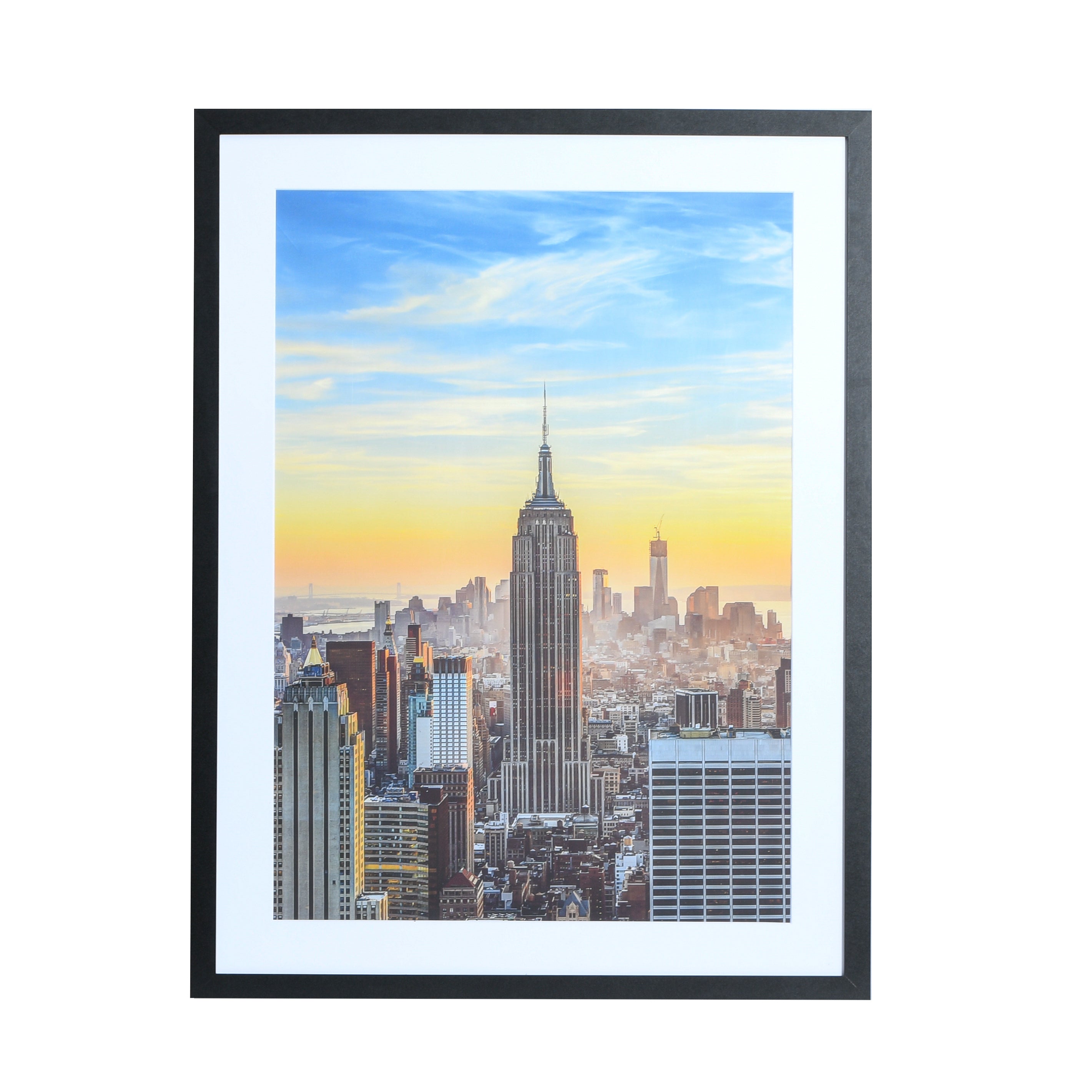 24x32-20x28 Modern Picture Frame, with White Mat, 1 inch Wide Border, Acrylic Front