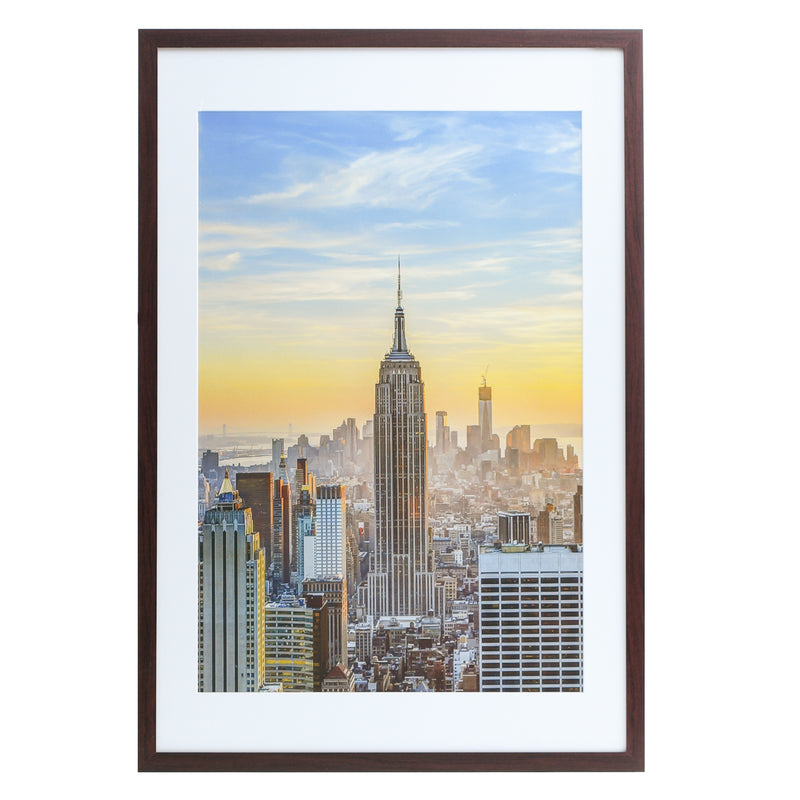 24x36-20x30 Modern Picture Frame, with White Mat, 1 inch Wide Border, Acrylic Front