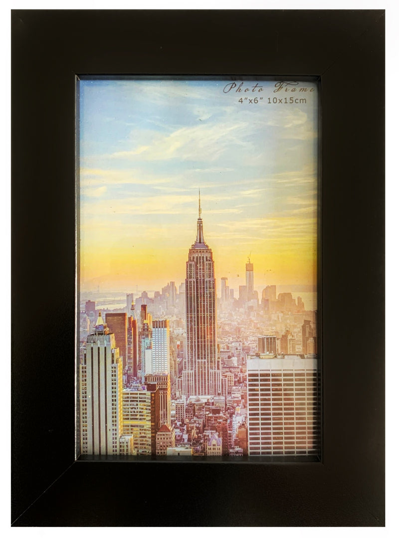 4x6 Modern Picture Frame, 1 inch Border, Glass Front, for Wall or Table