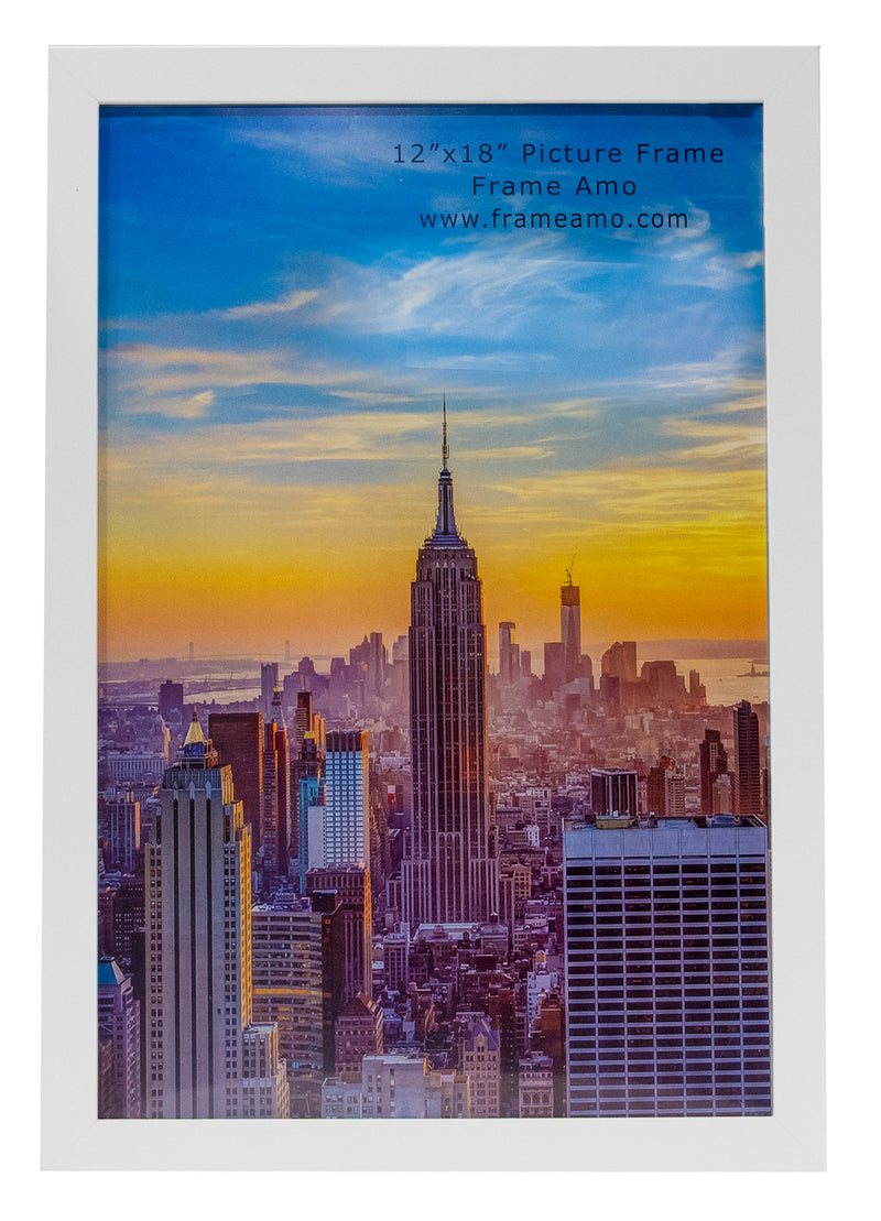 12x18 Modern Picture or Poster Frame, 1 inch Wide Border, Acrylic Front
