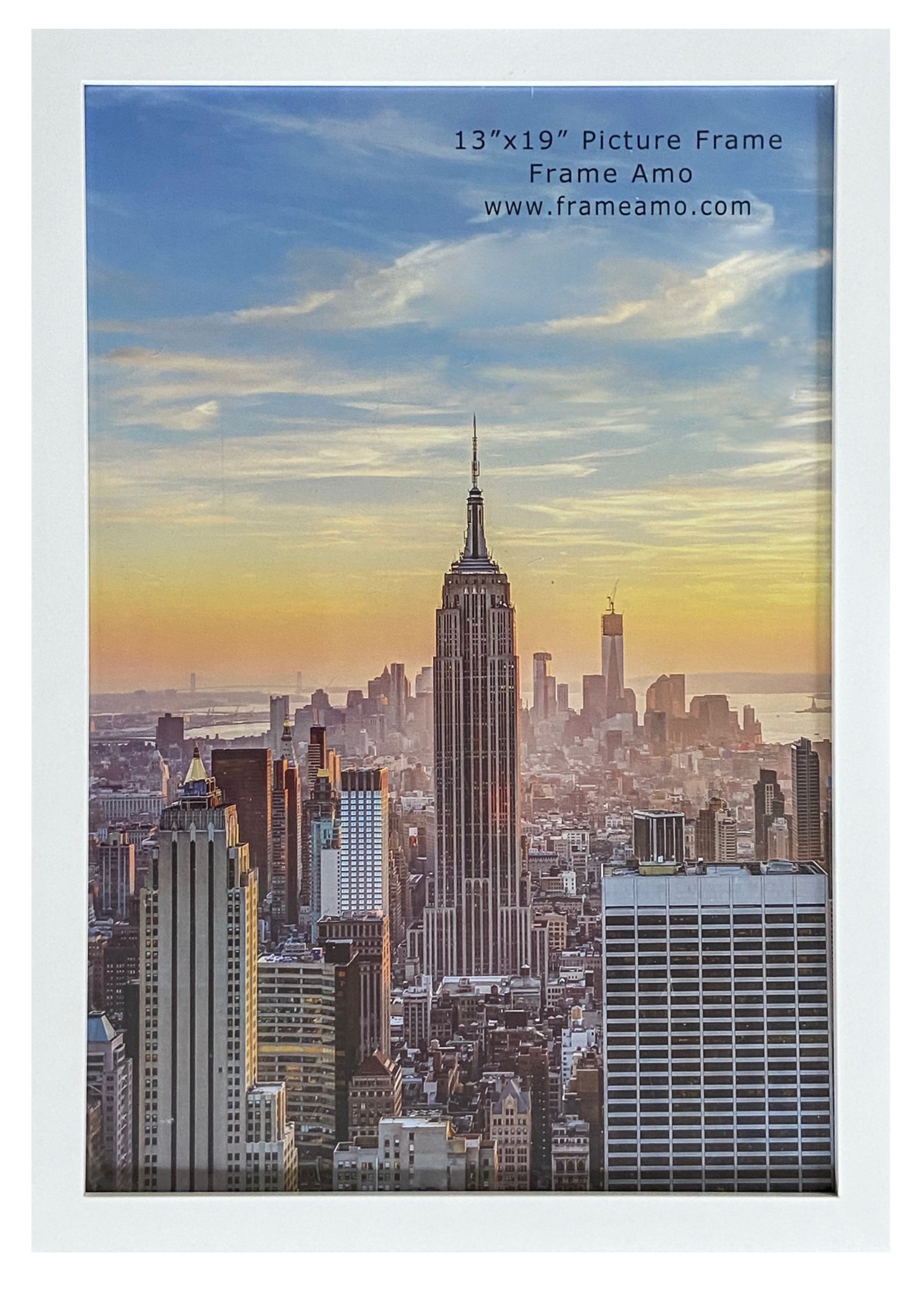 13x19 Modern Picture or Poster Frame, 1 inch Wide Border, Acrylic Front