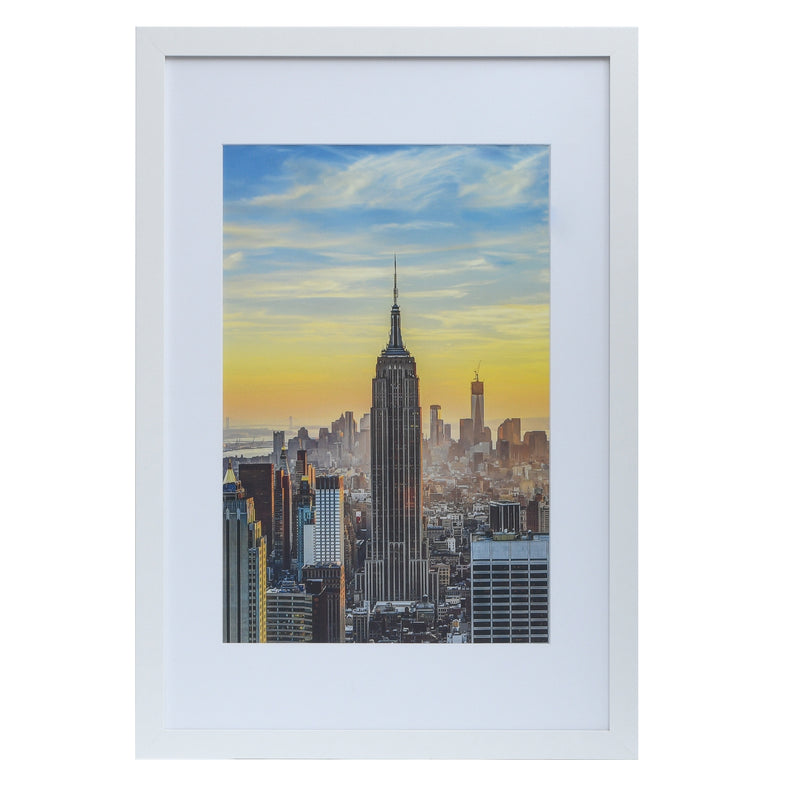 24x36-20x30 Modern Picture Frame, with White Mat, 1 inch Wide Border, Acrylic Front