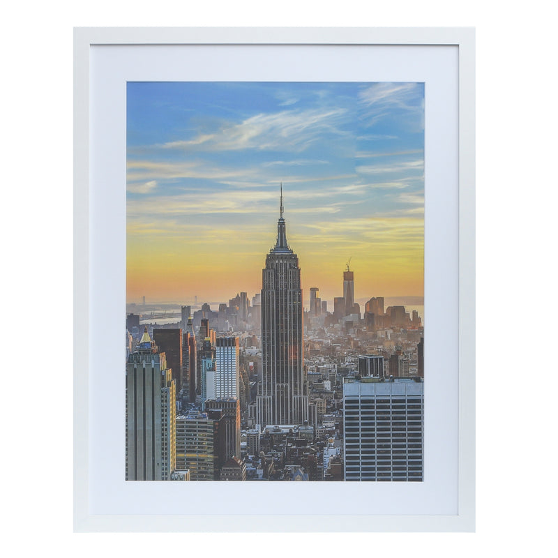 22x28-18x24 Modern Picture Frame, with White Mat, 1 inch Wide Border, Acrylic Front