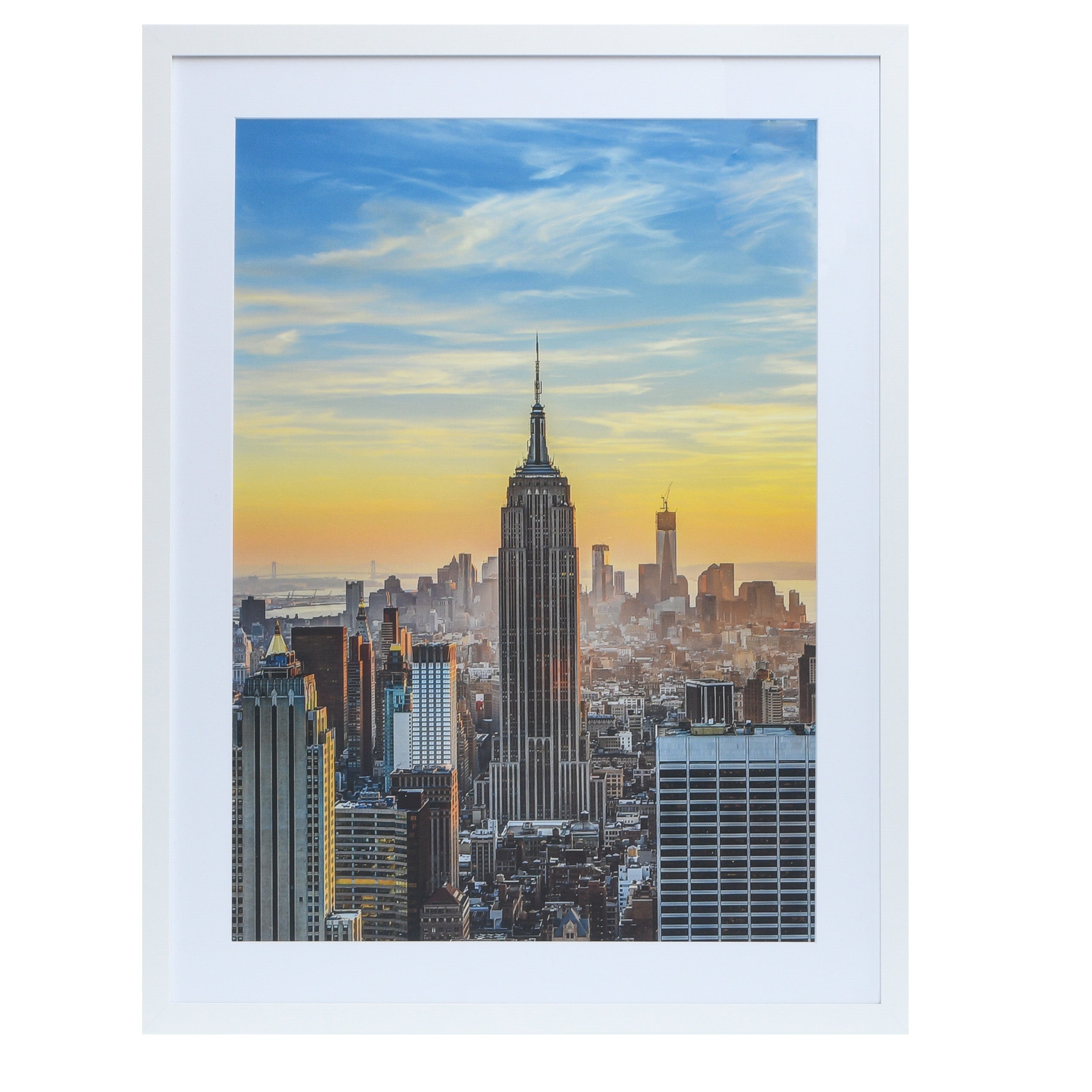 24x32-20x28 Modern Picture Frame, with White Mat, 1 inch Wide Border, Acrylic Front