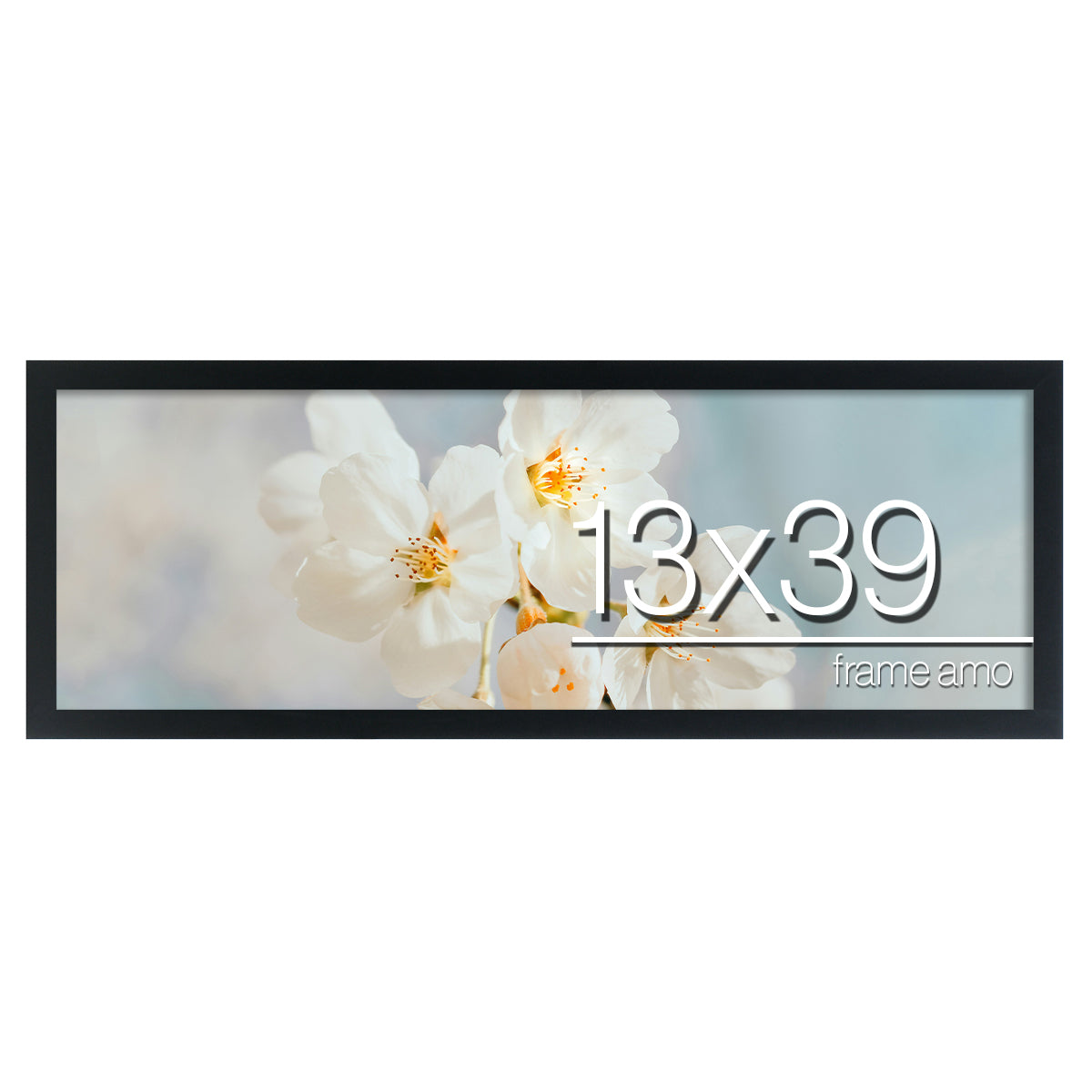 13x39 Modern Poster Frame, 1.25 Inch Wide and 1 Inch Thick Border, Acrylic Front