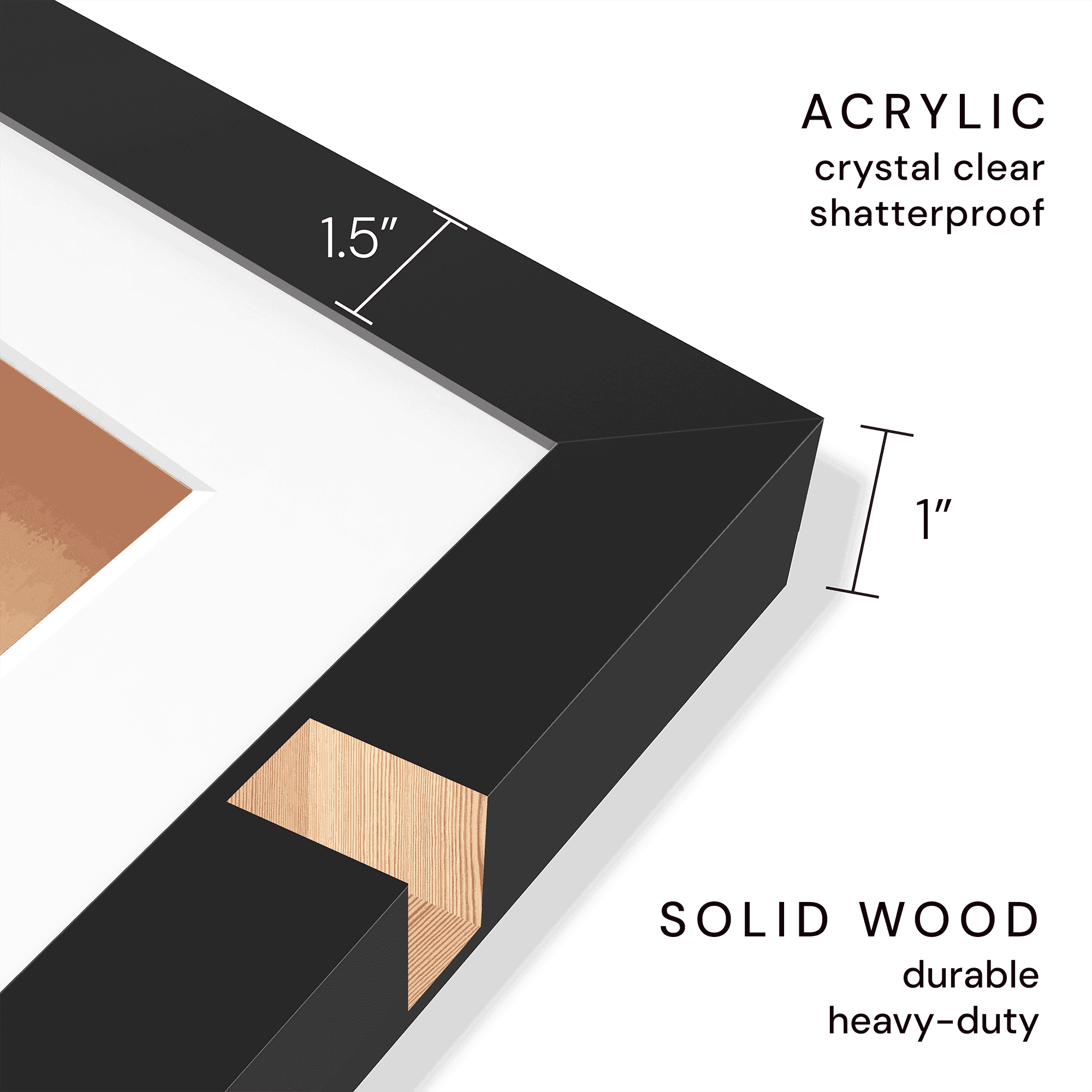 18x48 Matted Wood Frame