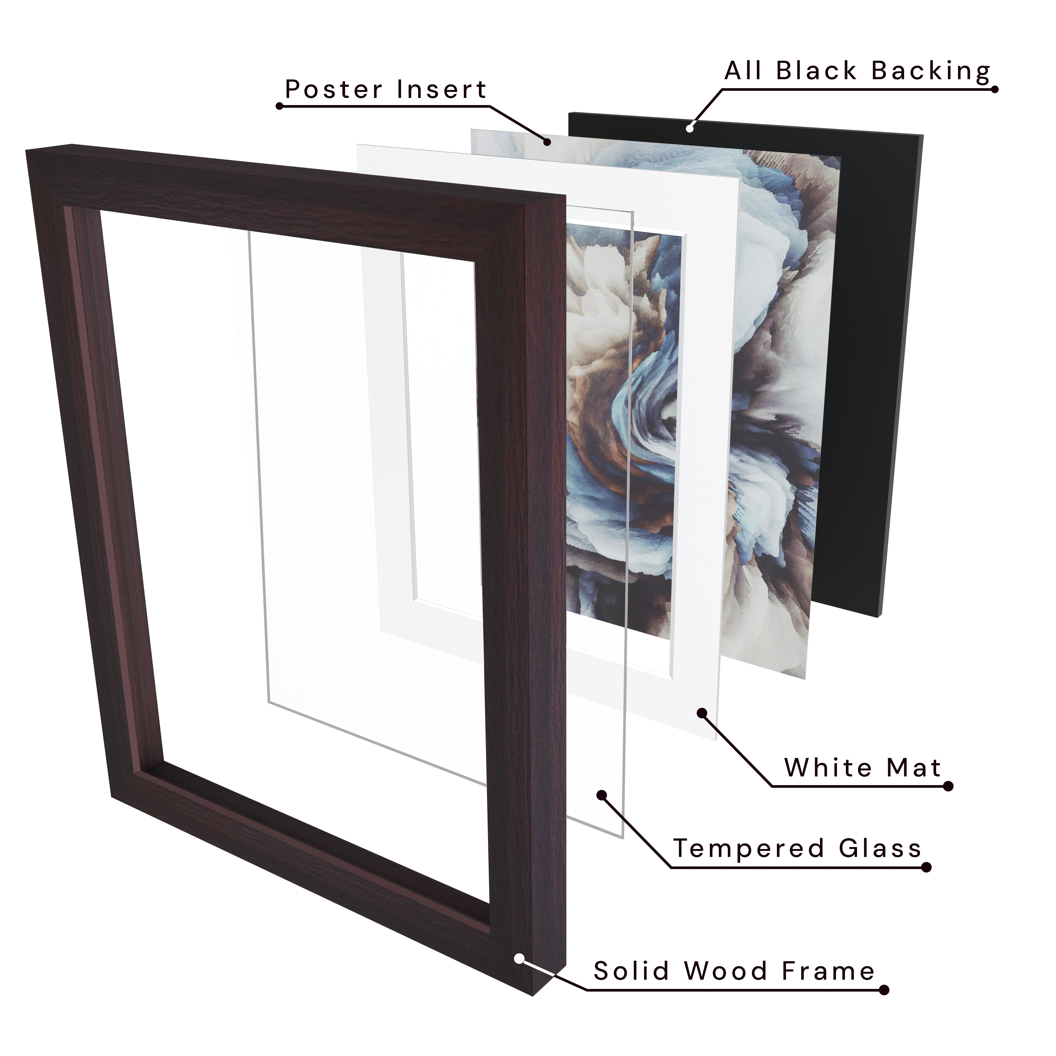 20x24 Matted Wood Frame