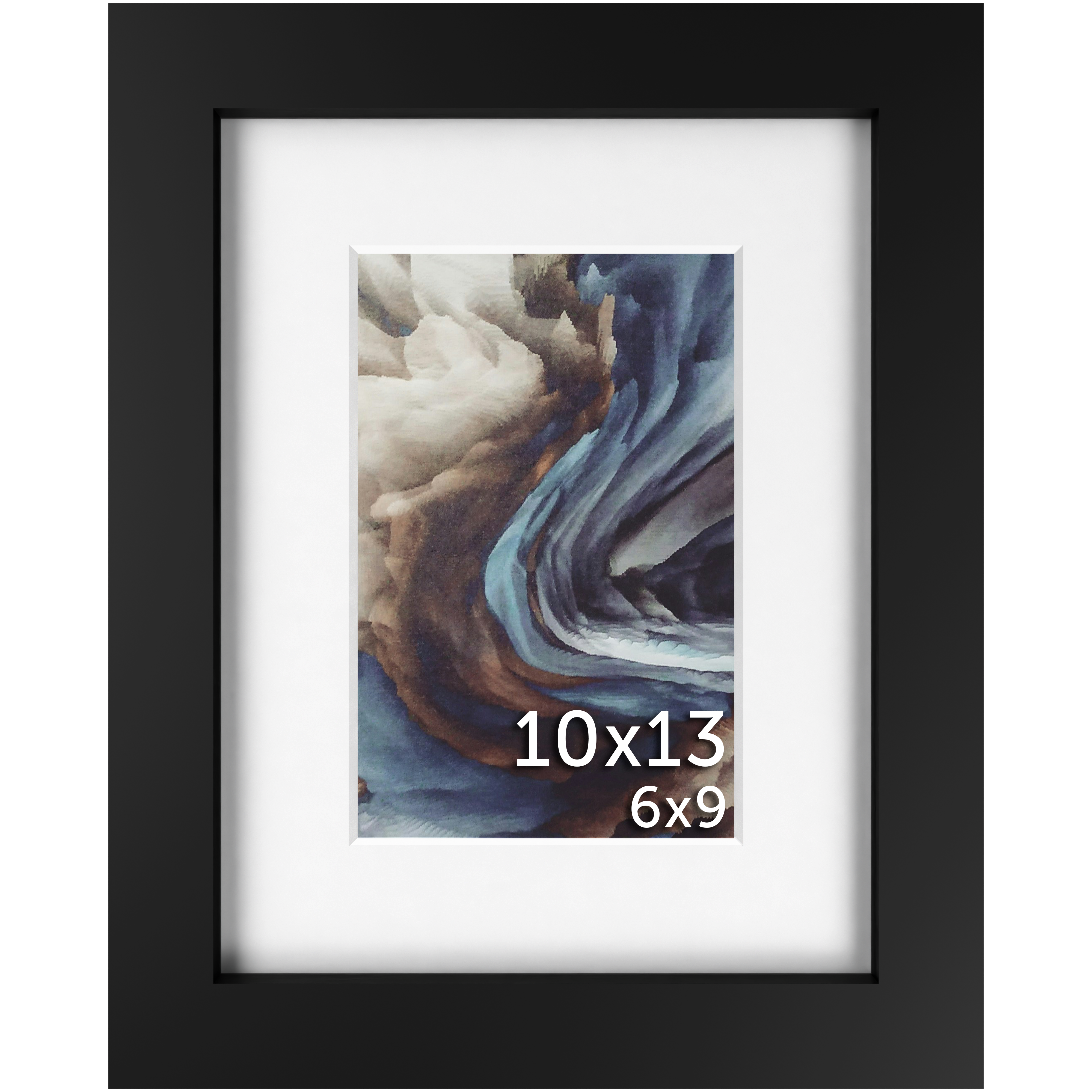 10x13 Black Matted Frame - Frame Amo