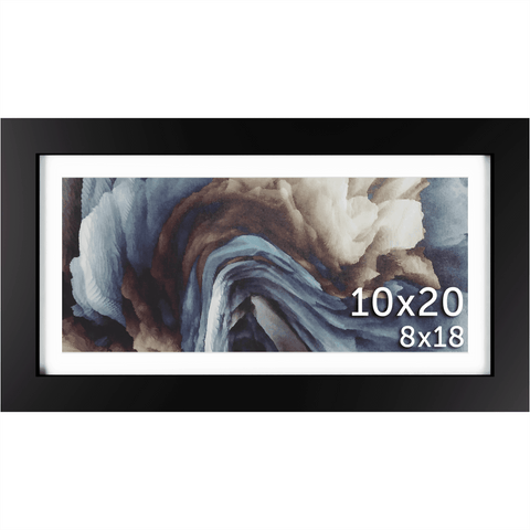 10x20 Frame Matted to 8x18 – Solid Wood Poster Frame with Tempered