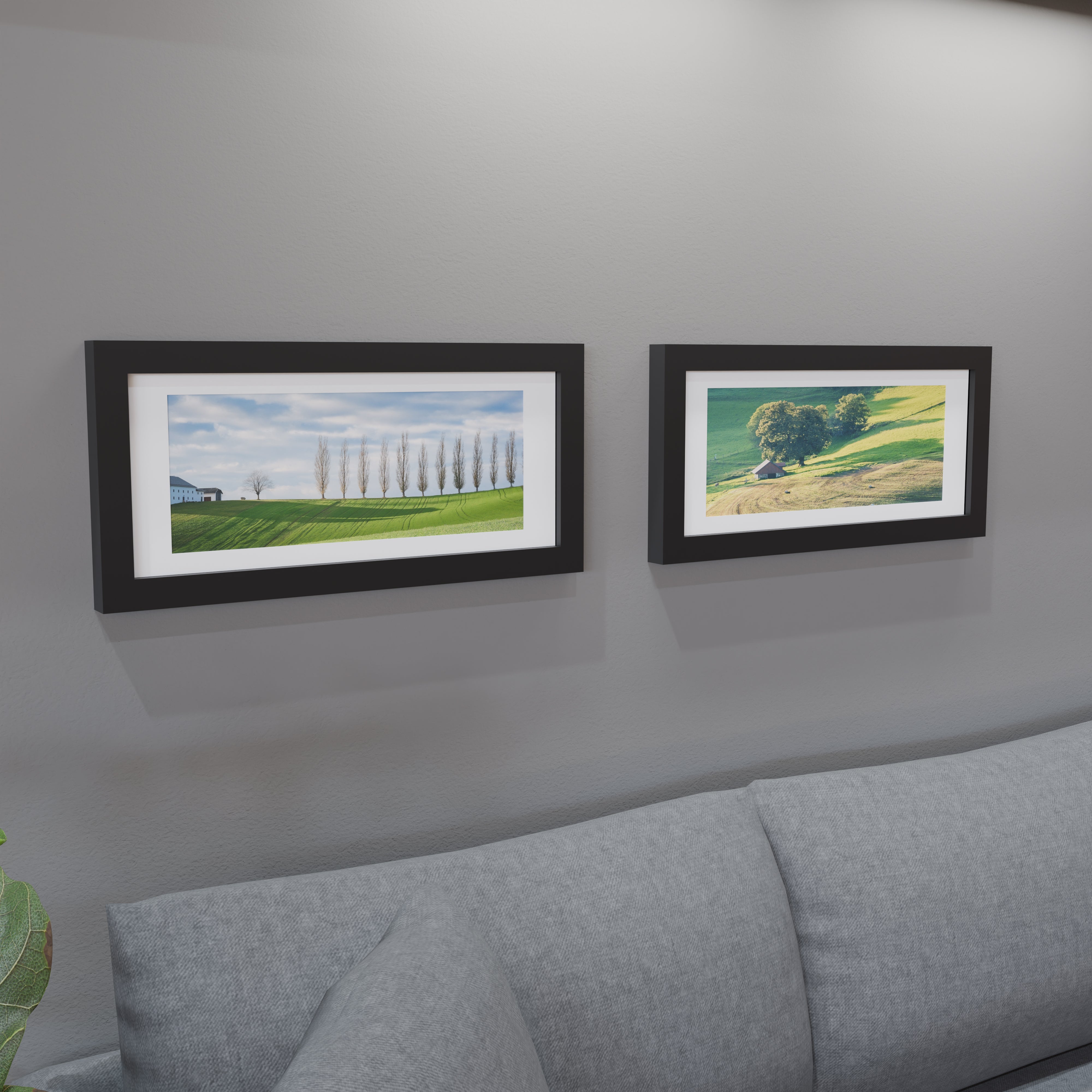 10x24 Matted Wood Frame
