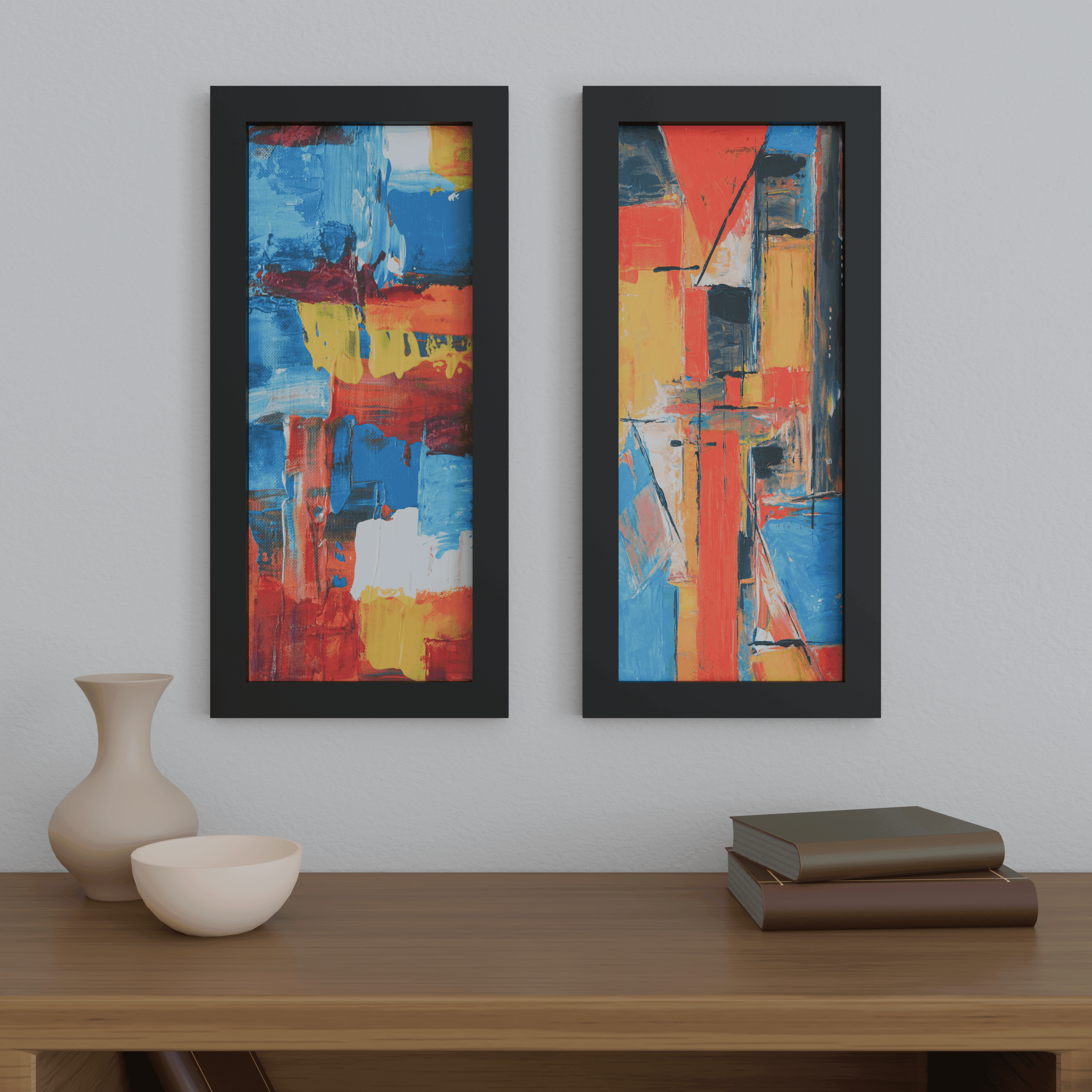 10x24 Matted Wood Frame