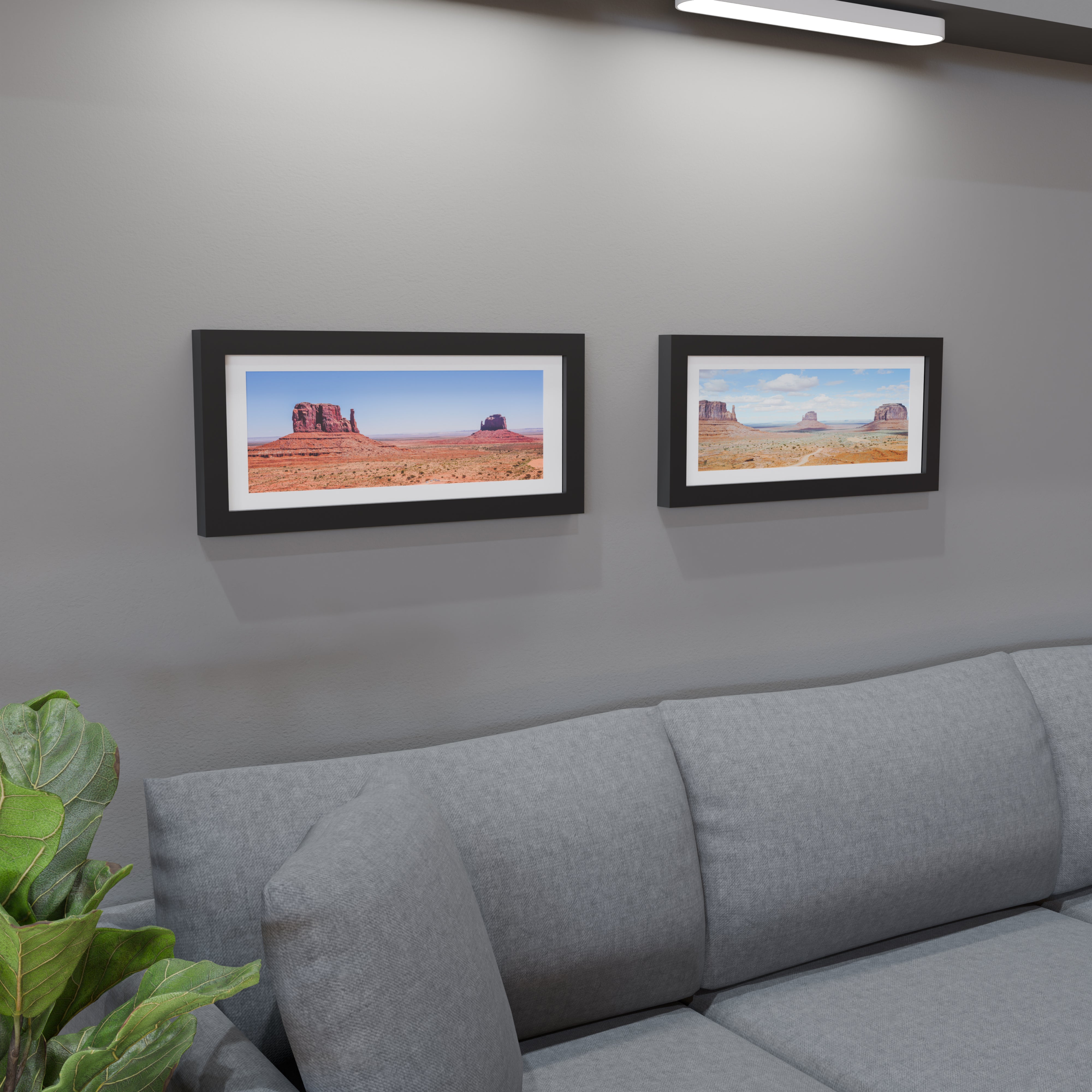 10x25 Matted Wood Frame