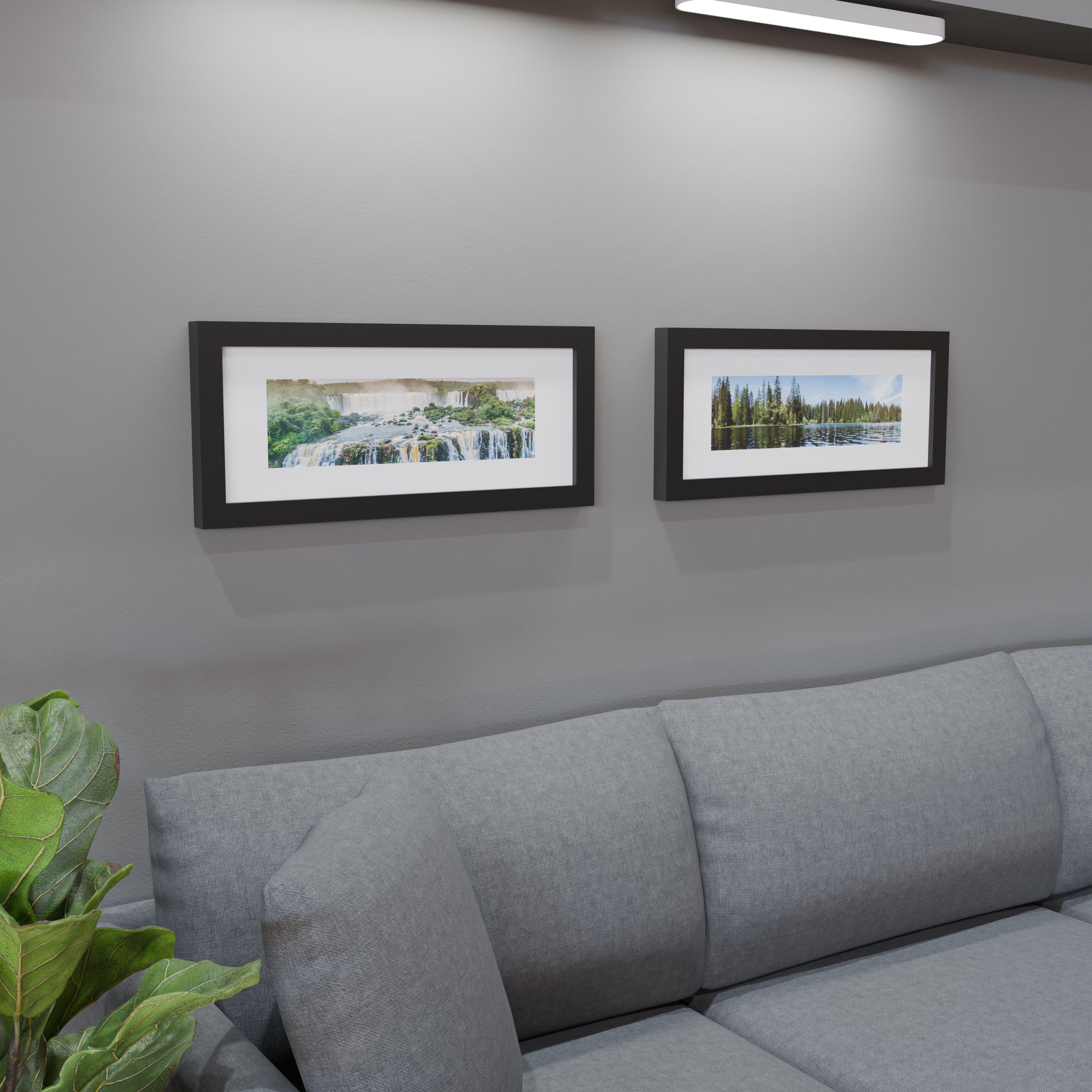 10x26 Frame Matted to 6x20 – Solid Wood Frame with Tempered Glass