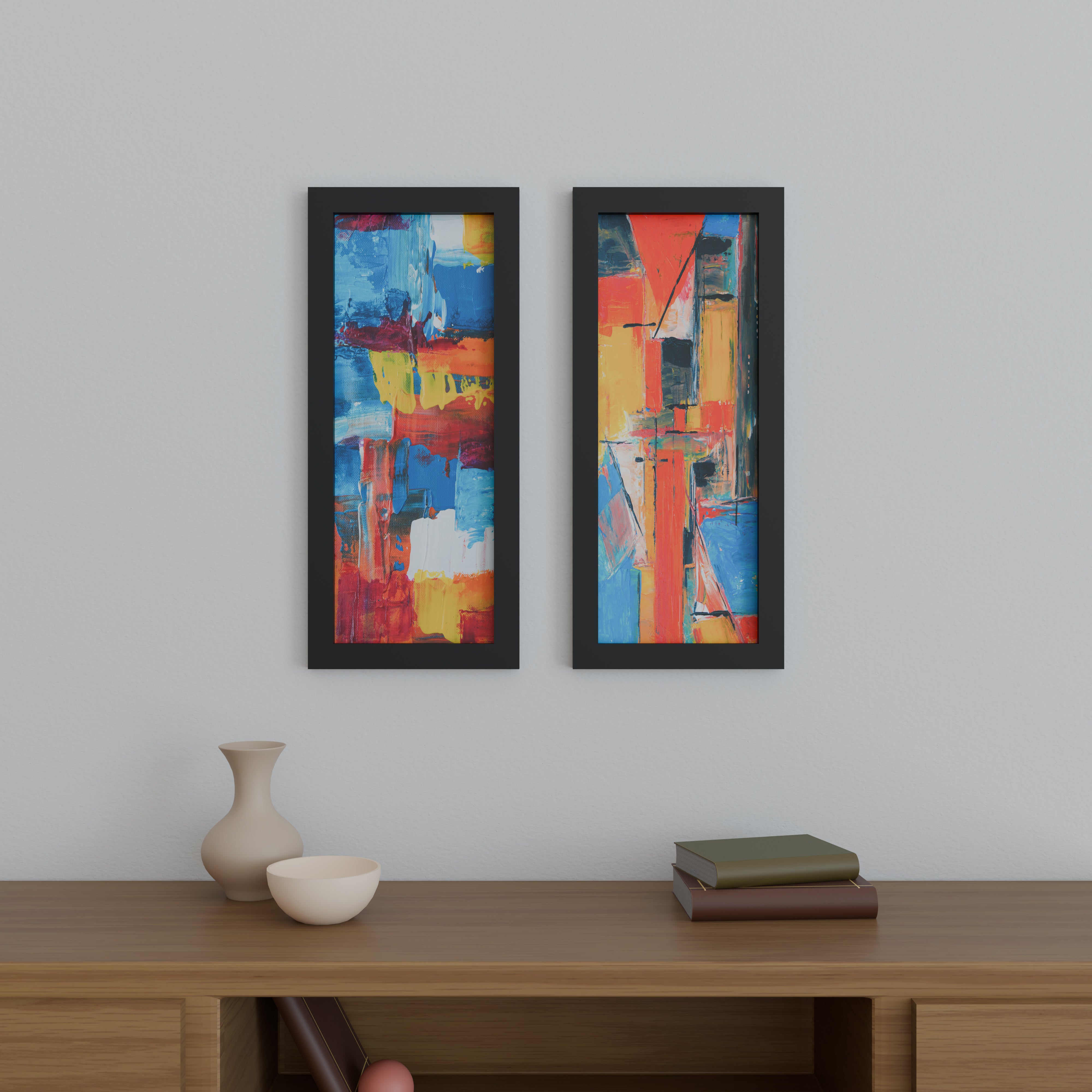 10x26 Matted Wood Frame